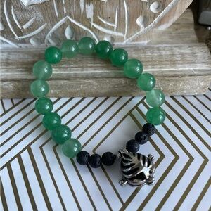 10mm Green Aventurine Beaded Stretch Healing Bracelet with diffuser